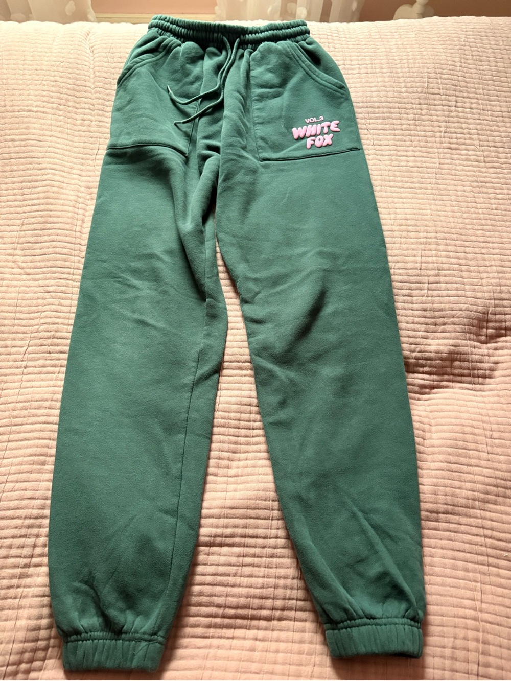 White Fox women’s  Green Fleece Joggers